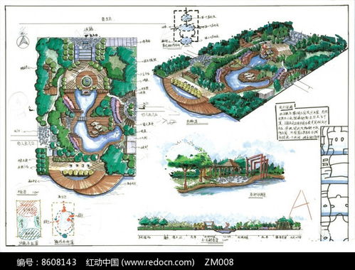 公園景觀設(shè)計(jì)手繪圖 紅動網(wǎng)