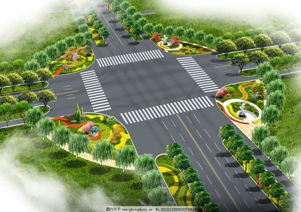 道路節(jié)點(diǎn)效果圖圖片_景觀設(shè)計_環(huán)境設(shè)計_